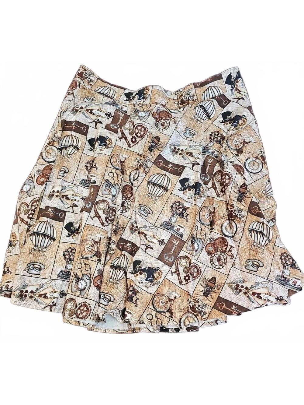 Retrolicious steampunk Skater Skirt Size XL